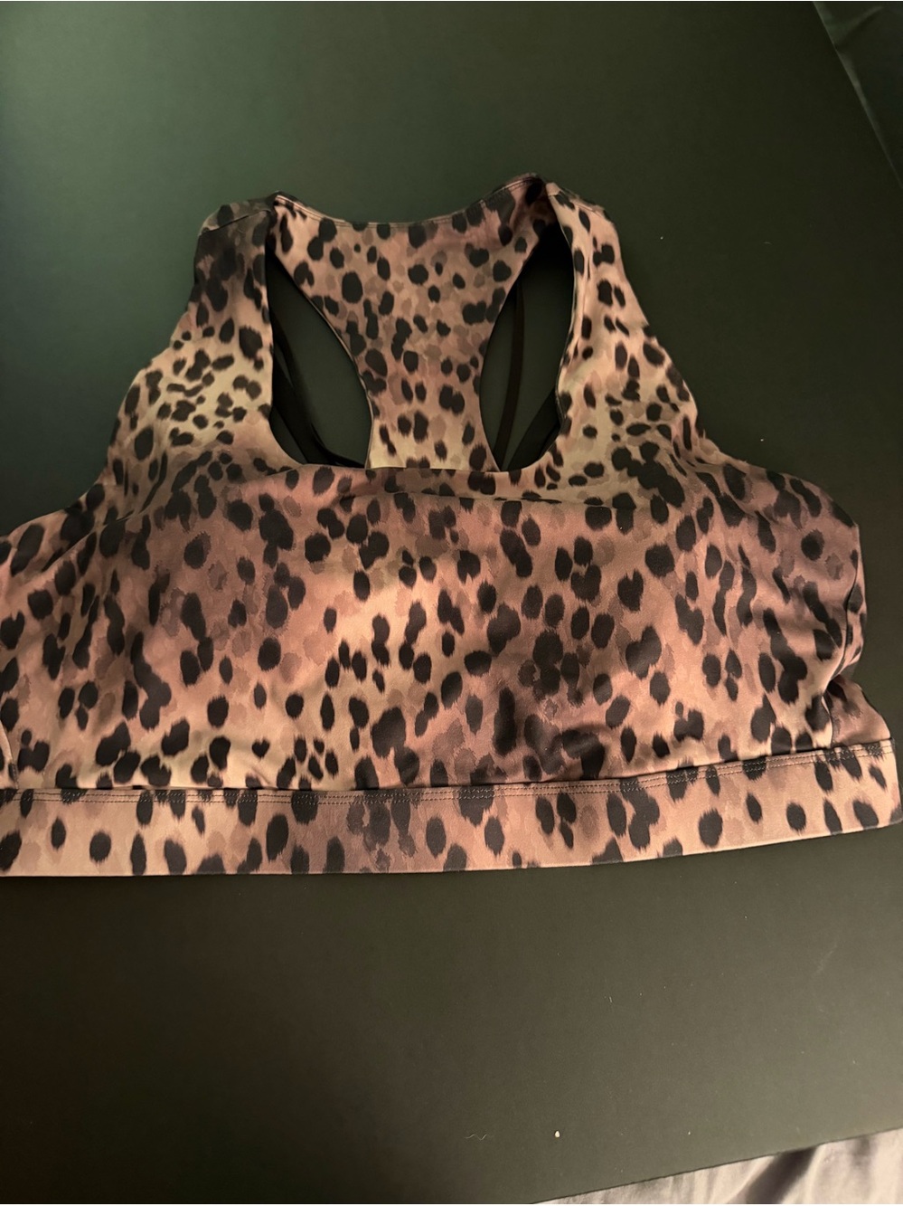Fabletics Kessler Leopard Print Racerback Sports Bra Size 2XL